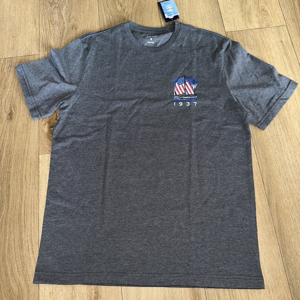 Izod Saltwater Men's Soft Wash‎ Crew Tee SS American Sailing Medium NEW - Picture 3 of 10